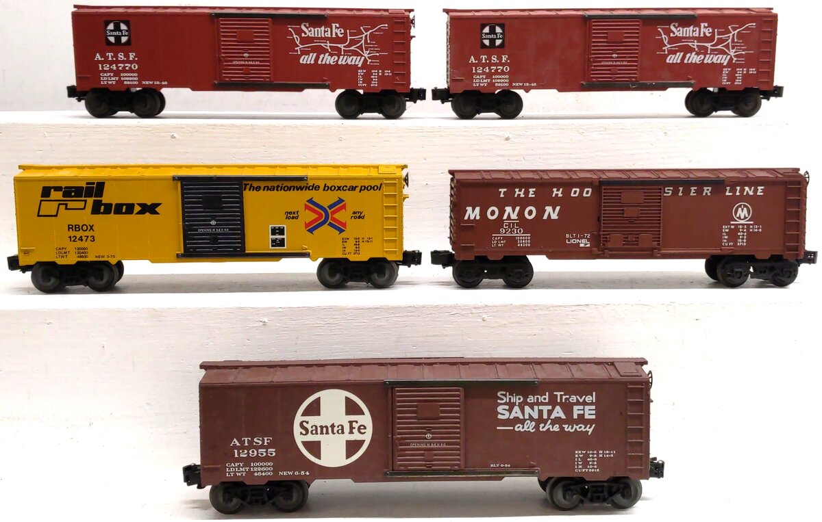 KMT & Lionel O Gauge Assorted freight Cars: 12473, 124770, 9230, 12955 [5] VG