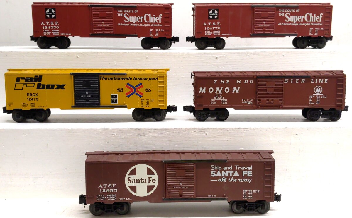 KMT & Lionel O Gauge Assorted freight Cars: 12473, 124770, 9230, 12955 [5] VG