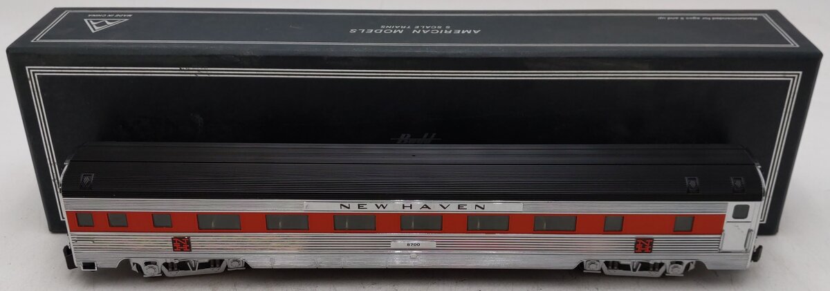 American Models S Gauge New Haven Budd Coach Passenger Car #8700 EX/Box