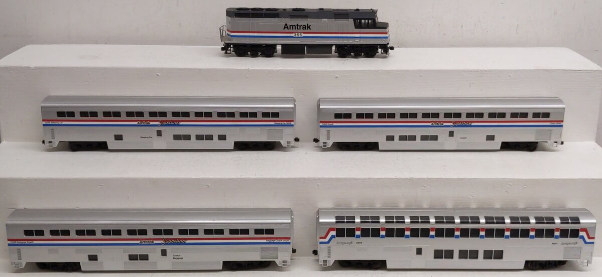 American Models Amtrak Superliner Phase 4 FP-40 S Gauge Diesel Train Set EX