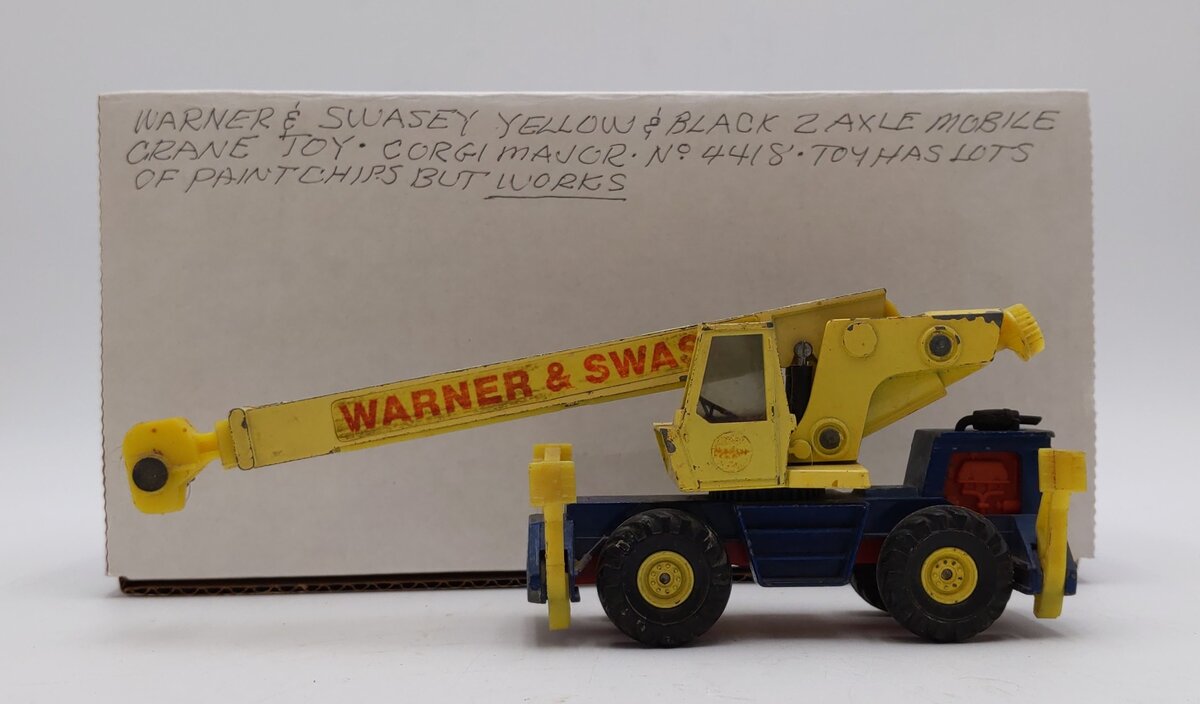 Corgi 4418 1:50 Warner & Swasey Yellow & Black 2-Axle Mobile Crane VG