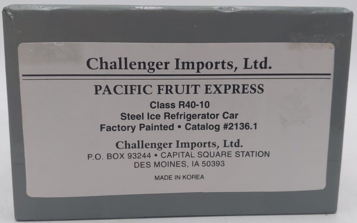 Challenger Imports 2136.1 HO Brass PFE Class R40-10 Steel Refrigerator Car #2117 EX/Box