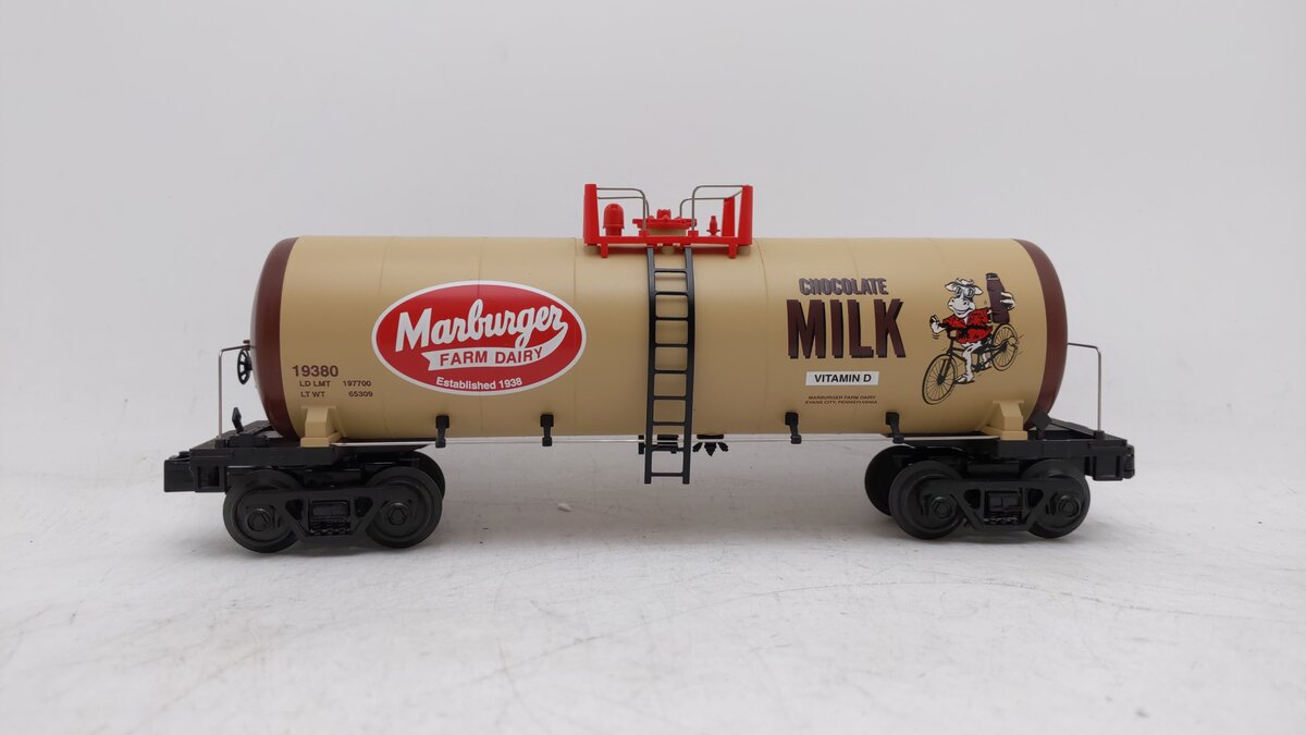 MTH 30-73335 O Gauge Marburger Dairy Chocolate Milk Modern Tank Car #19380 EX/Box