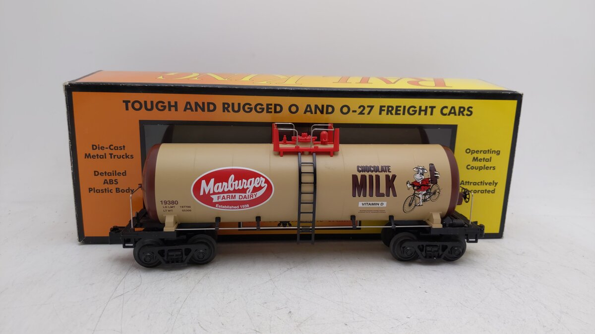MTH 30-73335 O Gauge Marburger Dairy Chocolate Milk Modern Tank Car #19380 EX/Box