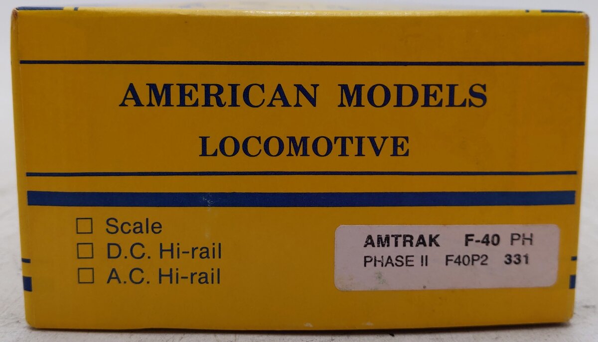 American Models 331 S Amtrak AC Hi-Rail F-40 PH II Powered Diesel Locomotive EX/Box