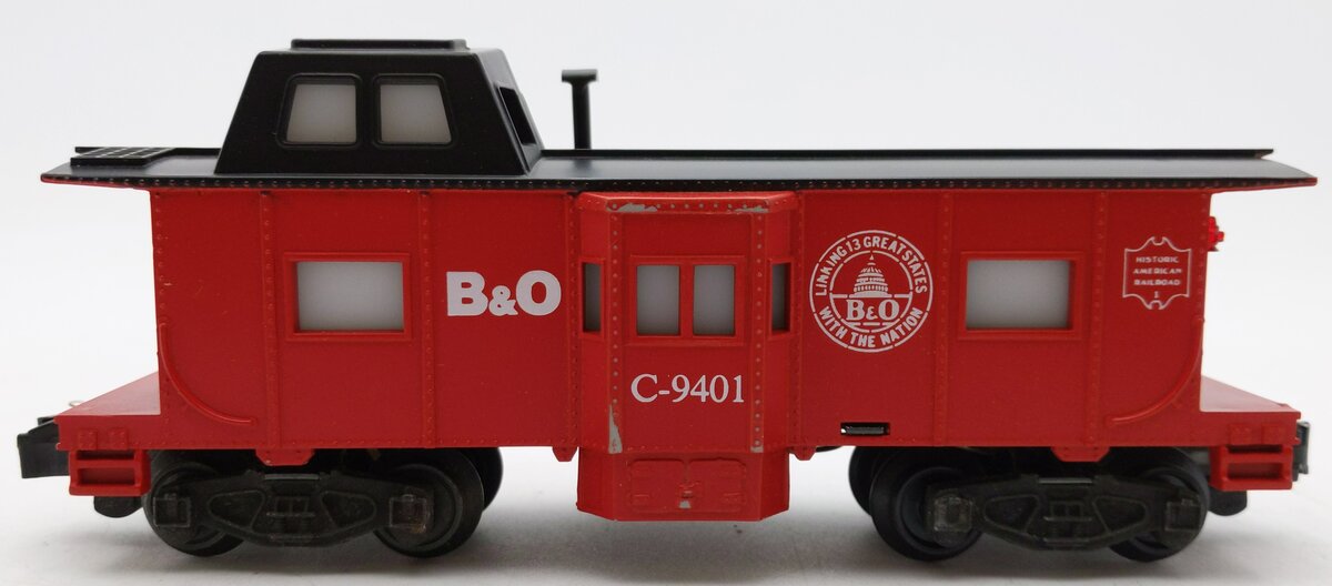 American Flyer 4-9401 S Gauge Baltimore & Ohio Bay Window Illuminated Caboose EX
