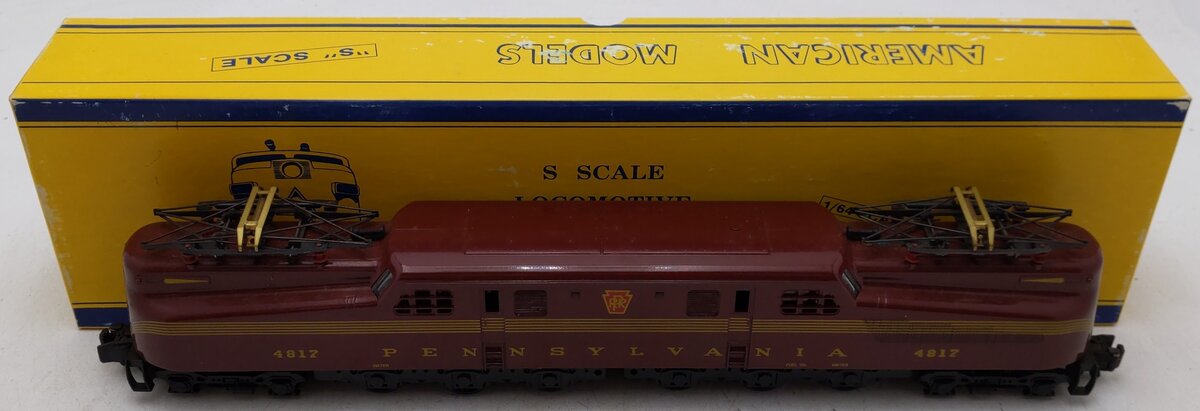 American Models GGR5 S PRR Tuscan Red 5 Stripe GG-1 Electric Locomotive #4817 EX/Box