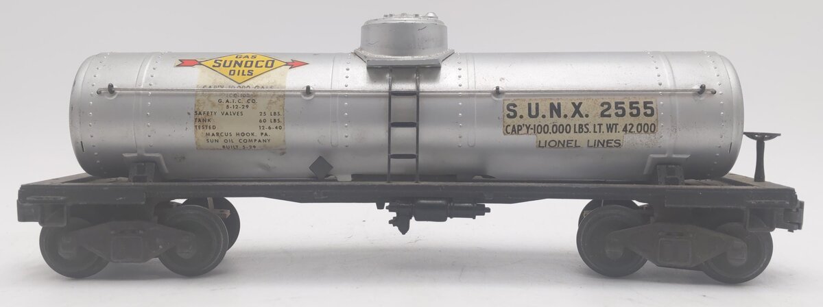 Lionel 2555 Vintage O Sunoco Single Dome Tank Car VG/Box
