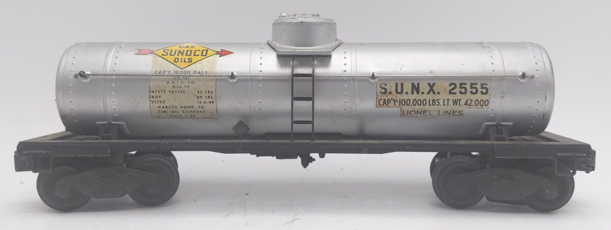Lionel 2555 Vintage O Sunoco Single Dome Tank Car VG/Box