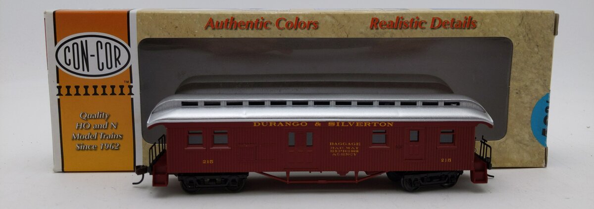 Con-Cor 000328 HO Scale Durango & Silverton Coach Passenger Car LN/Box