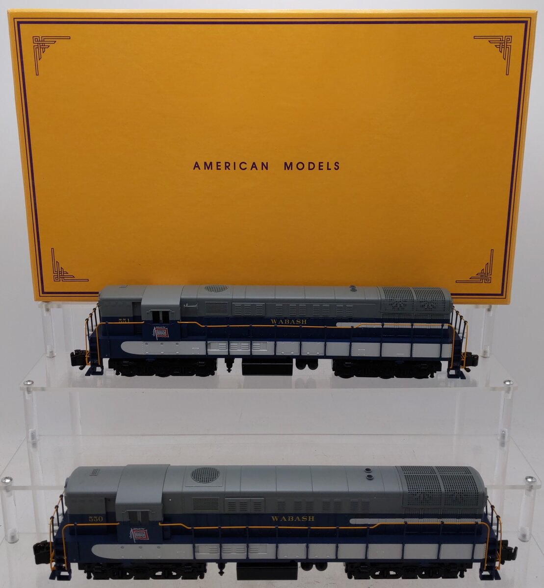 American Models TM10 S Gauge Wabash Diesel Locomotives (Set of 2) EX/Box