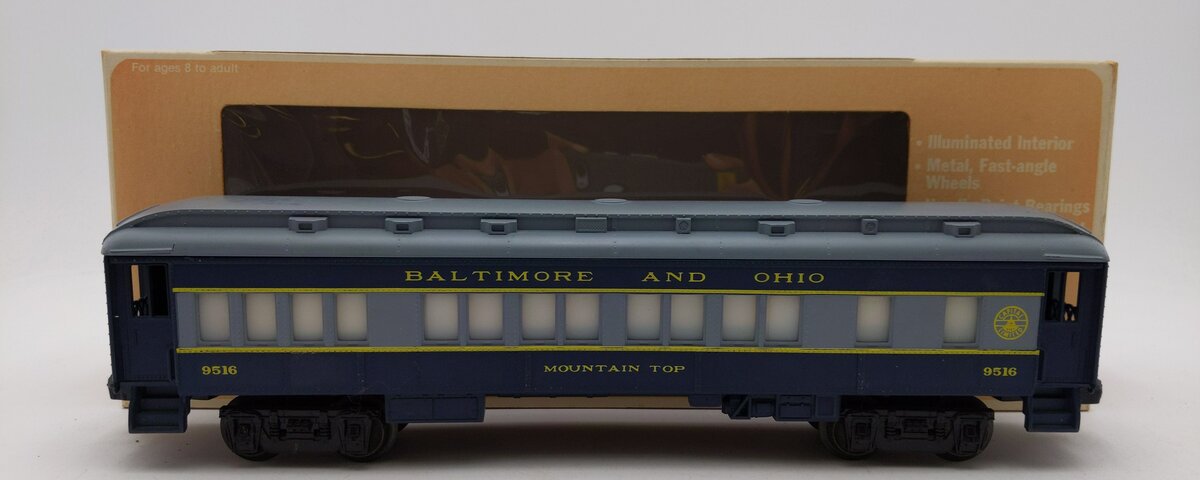 Lionel 6-9516 O Gauge Baltimore & Ohio Mountain Top Passenger Car LN/Box
