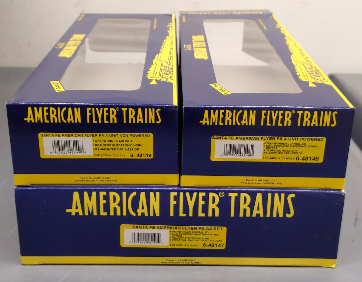 American Flyer 6-48147 S Scale Santa Fe PA A-A Diesel Locomotive Set EX/Box