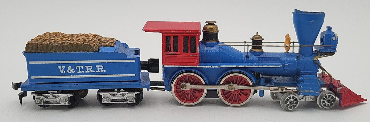 Tyco HO Scale V. & T.R.R. The General Steam locomotive & Tender w/ Wood Load VG