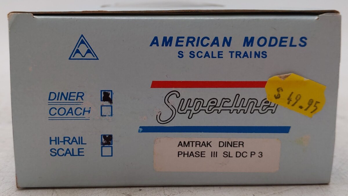 American Models S Amtrak Superliner Phase III Diner Passenger Car EX/Box