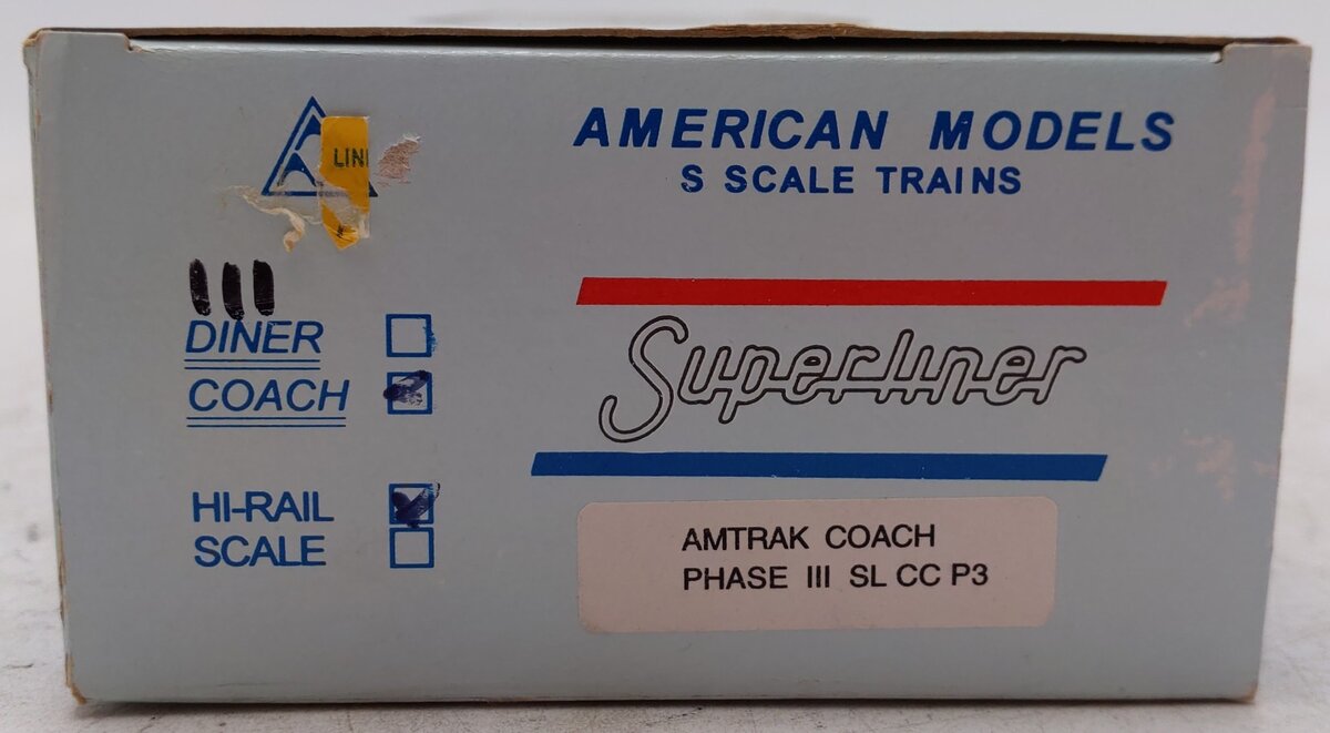 American Models S Amtrak Superliner Phase III Coach Car (Hi-Rail) #34101 EX/Box