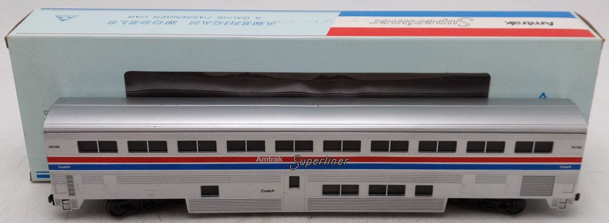 American Models S Amtrak Superliner Phase II Coach Passenger Car (Hi-Rail) EX/Box