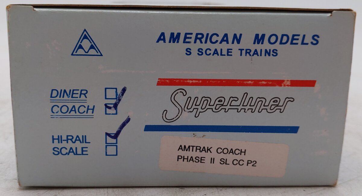 American Models S Amtrak Superliner Phase II Coach Passenger Car (Hi-Rail) EX/Box