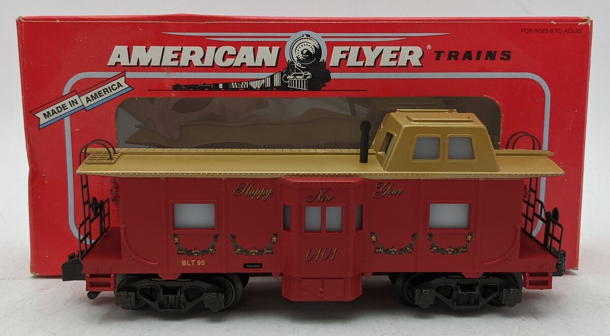 American Flyer 6-48712 S Gauge Christmas Lighted Bay Window Caboose #0101 LN/Box