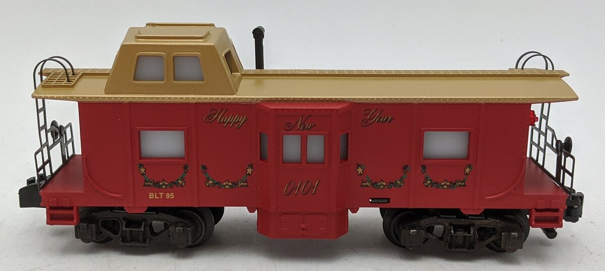 American Flyer 6-48712 S Gauge Christmas Lighted Bay Window Caboose #0101 LN/Box