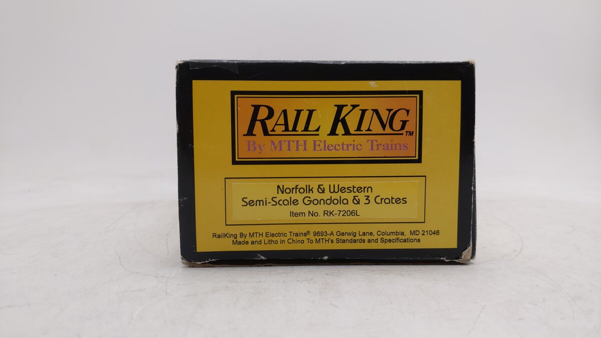 MTH 30-7206 O Gauge Norfolk & Western Semi-Scale Gondola #80007 (Custom) EX/Box