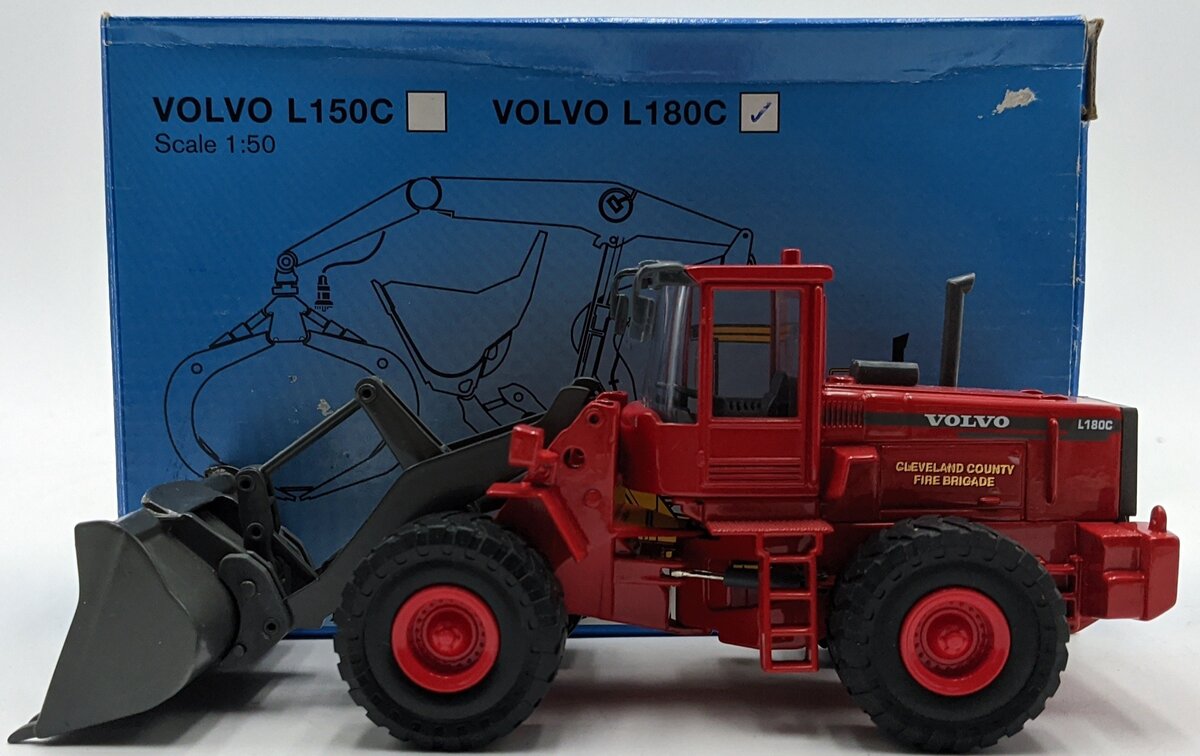 Scoop Microlink 1:50 Scale Volvo L180C Loader - Cleveland Fire Brigade NIB