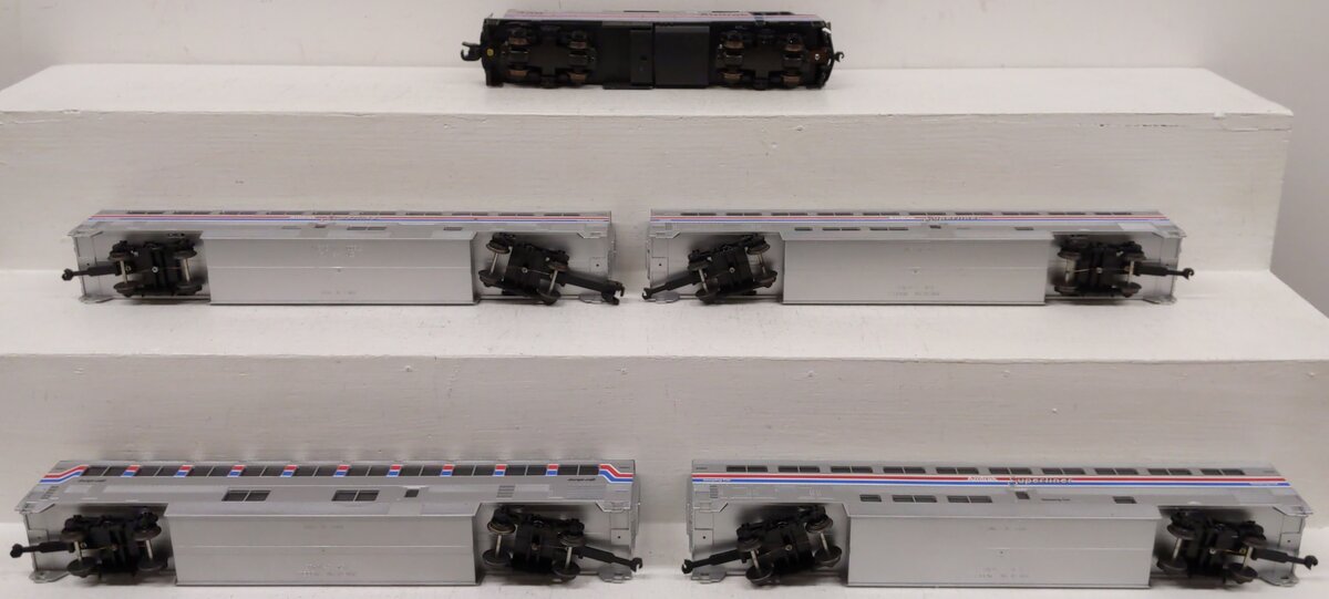 American Models Amtrak Superliner Phase 4 FP-40 S Gauge Diesel Train Set EX/Box