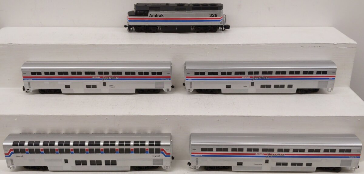 American Models Amtrak Superliner Phase 4 FP-40 S Gauge Diesel Train Set EX/Box