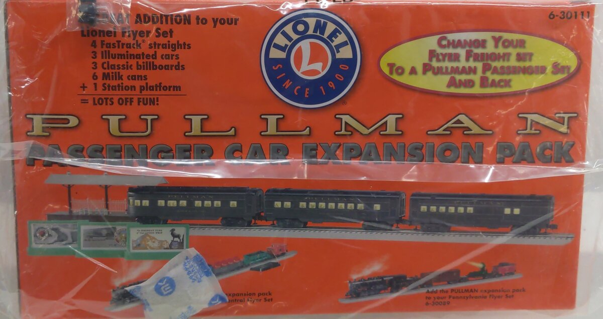 Lionel 6-30111 O Pullman Passenger Expansion Pack - No Track LN/Box