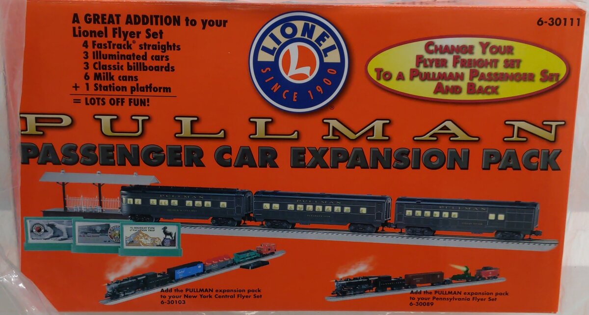 Lionel 6-30111 O Pullman Passenger Expansion Pack - No Track LN/Box