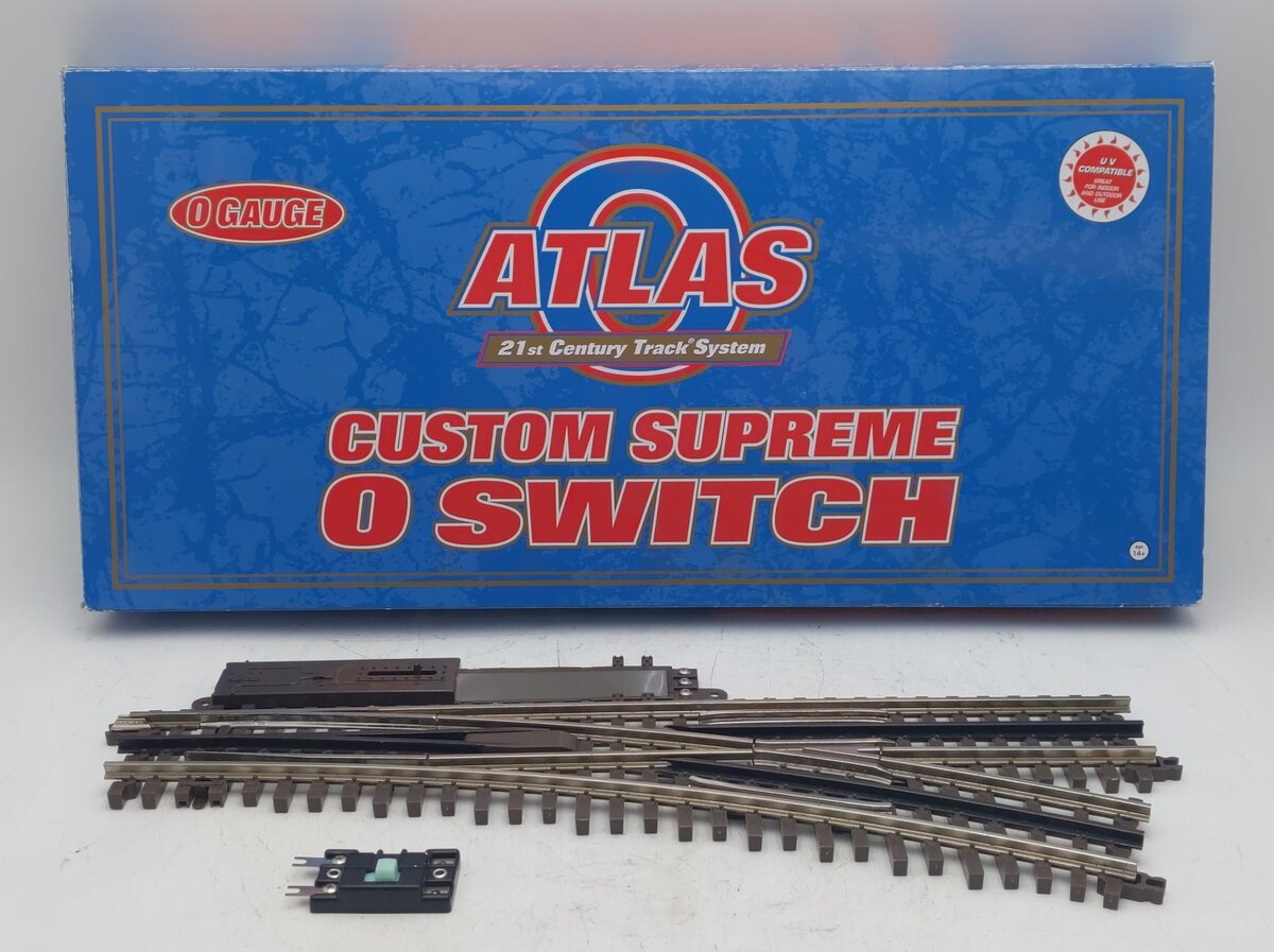 Atlas 6073 O Gauge Nickel Silver O-72 Right Hand Remote Switch Turnout EX/Box