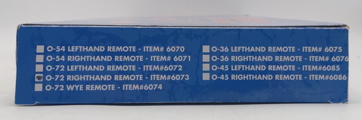 Atlas 6073 O Gauge Nickel Silver O-72 Right Hand Remote Switch Turnout EX/Box
