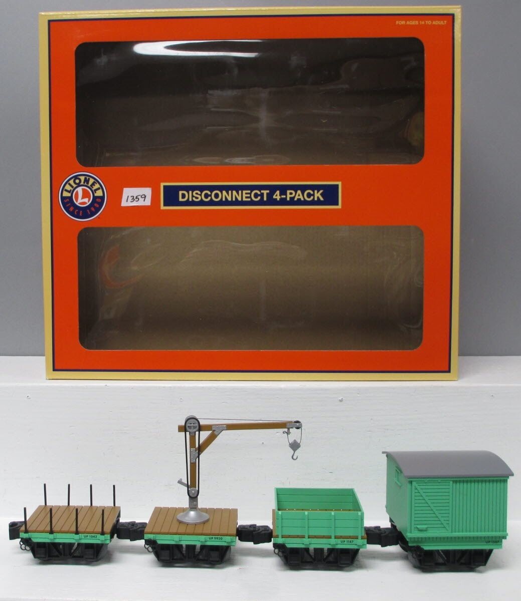 Lionel 6-85380 O Union Pacific Disconnect Work Car (Set of 4) LN/Box