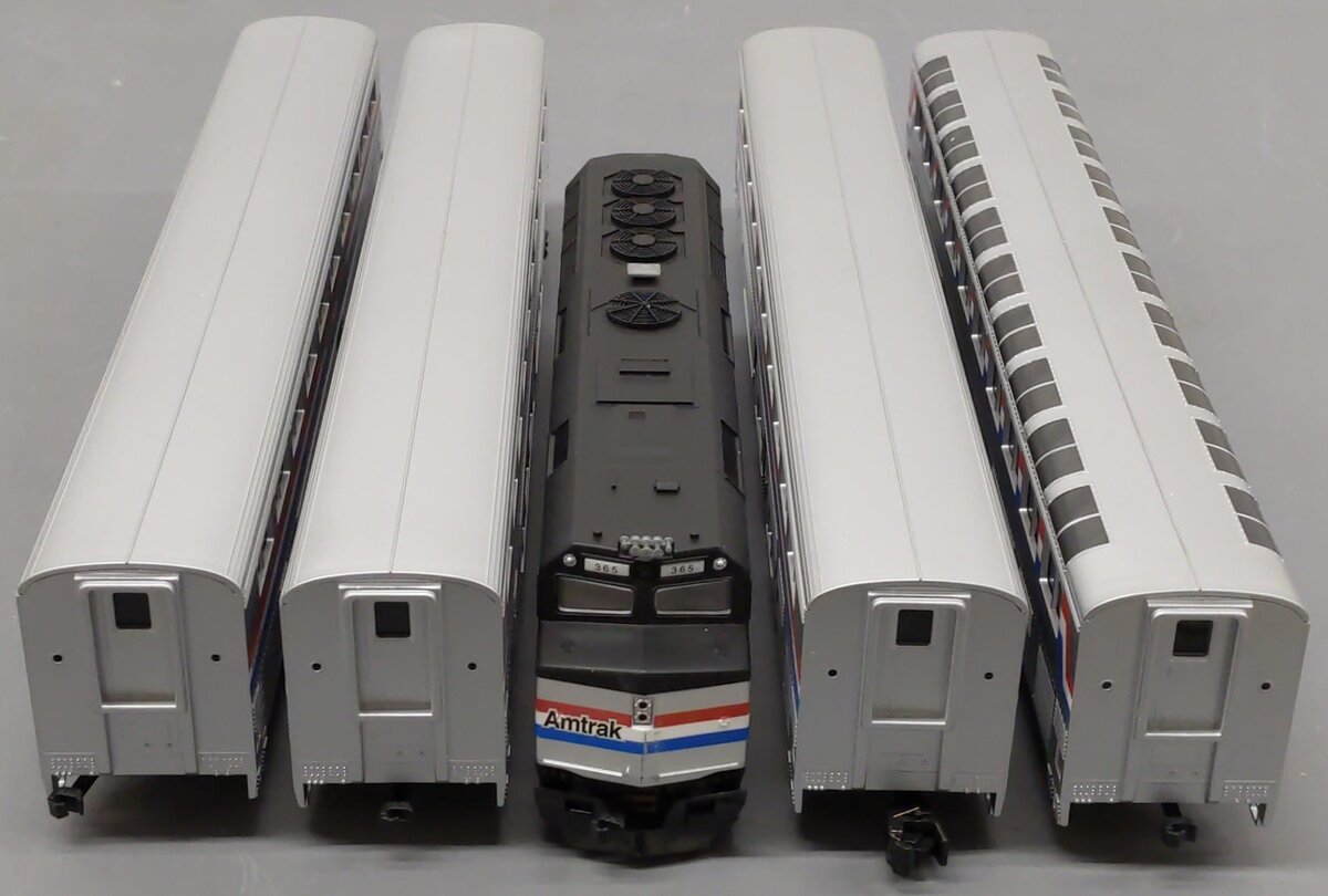 American Models Amtrak Superliner Phase 4 FP-40 S Gauge Diesel Train Set EX/Box