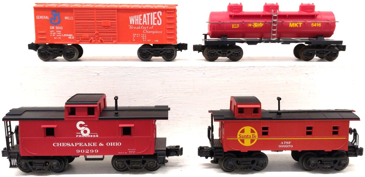 Lionel & Others O Gauge Assorted Freight Cars: 9040, 5416, 90299, 999970 [4] VG