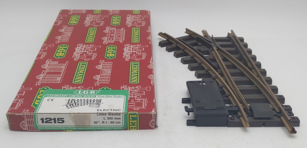 LGB 1215 G Scale Brass Left Hand Electric Switch/Turnout EX/Box