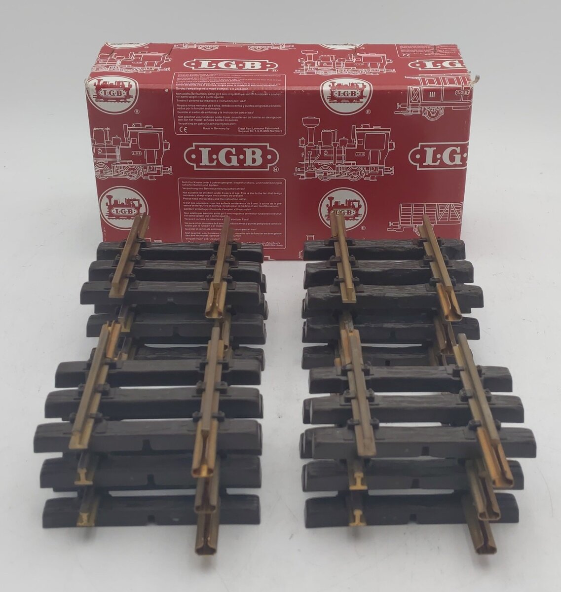 LGB 10070 G Gauge 75mm Straight Track (12) EX/Box