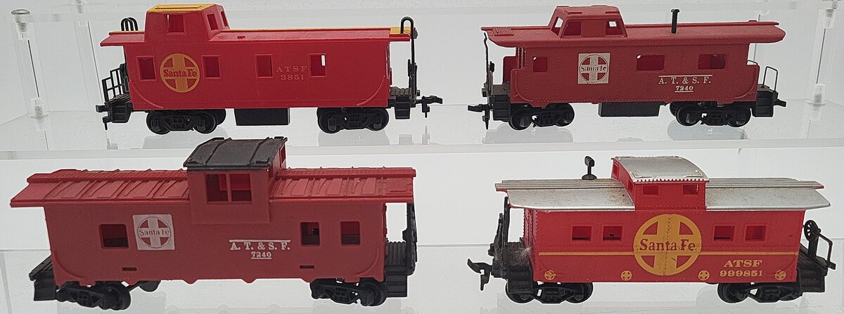 Bachmann & Other HO Scale ATSF Assorted Cabooses: 3851, 7240, 999851 [4] VG
