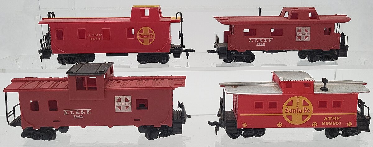 Bachmann & Other HO Scale ATSF Assorted Cabooses: 3851, 7240, 999851 [4] VG