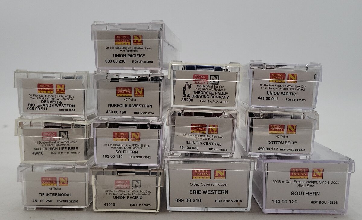 Micro-Trains N Scale Assorted Freight Cars [12] EX/Box