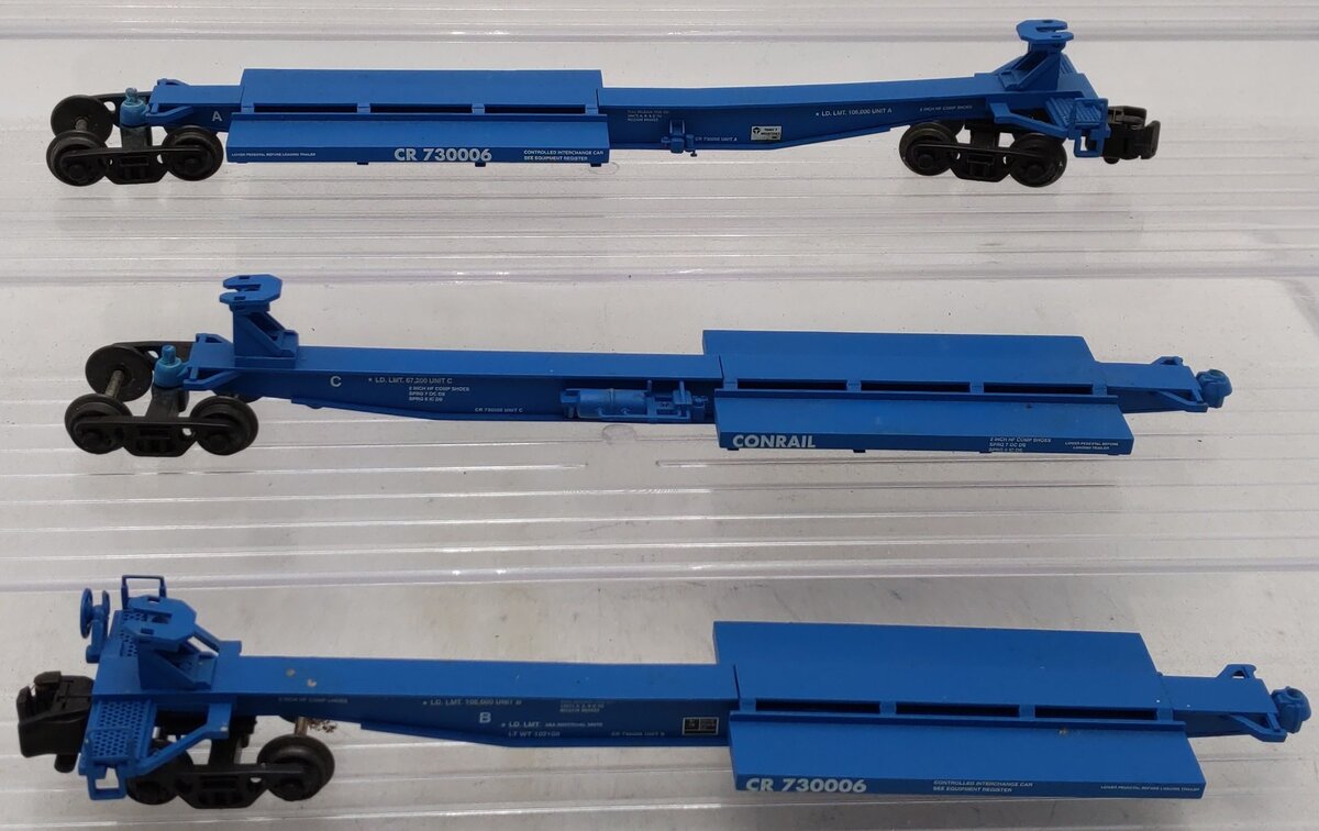 American Models S Scale Conrail 3-Unit Spine Car #730006 EX