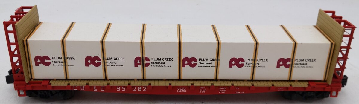 S-Helper 00159 "S" Scale CB&Q Bulkhead Flatcar W/ PC BM Load EX