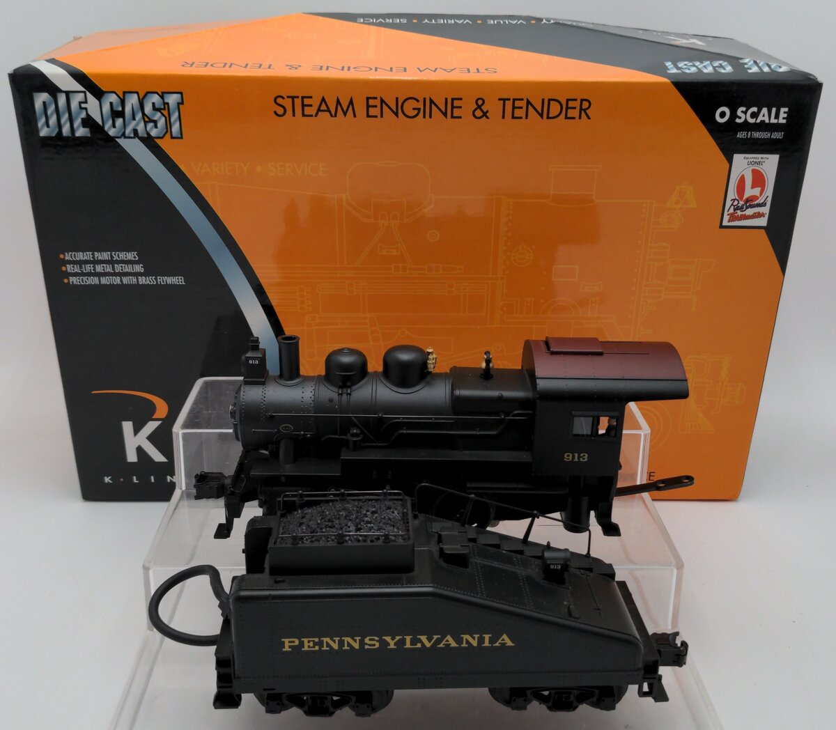 K-Line K-3810-0913S O Pennsylvania Railroad A5 Steam Switcher & Tender #913 EX/Box
