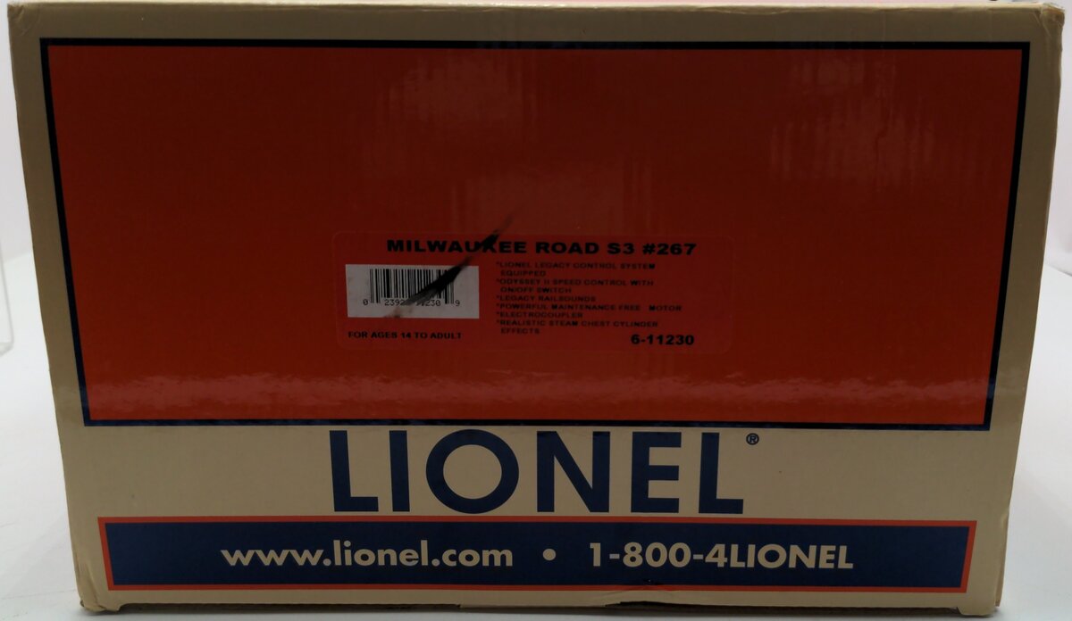 Lionel 6-11230 O Gauge Milwaukee Road S-3 Steam Locomotive & Tender #267 wLEGACY EX/Box