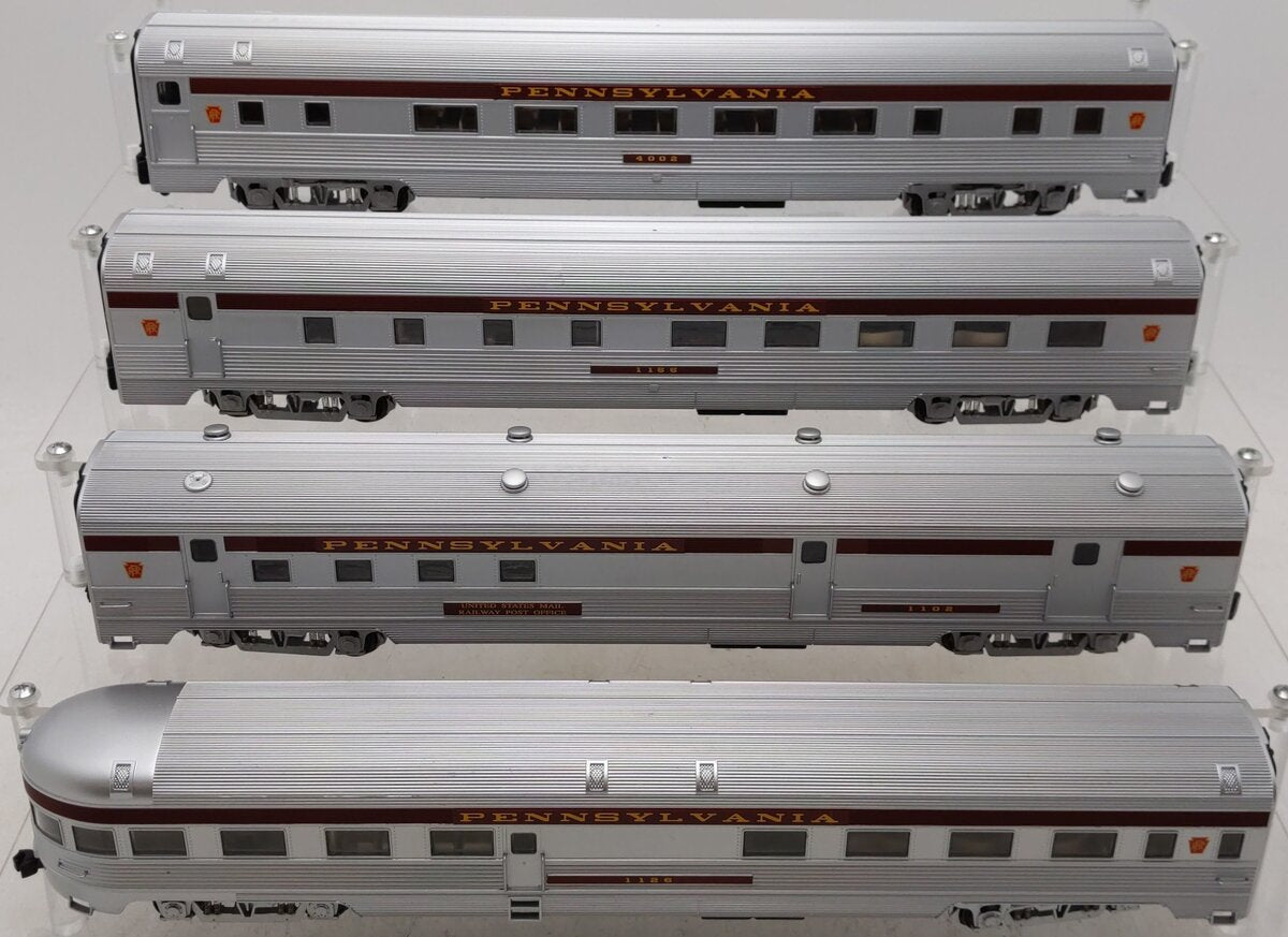 American Models S Scale Pennsylvania 4-Car Budd Passenger Set - Hi-Rail EX/Box