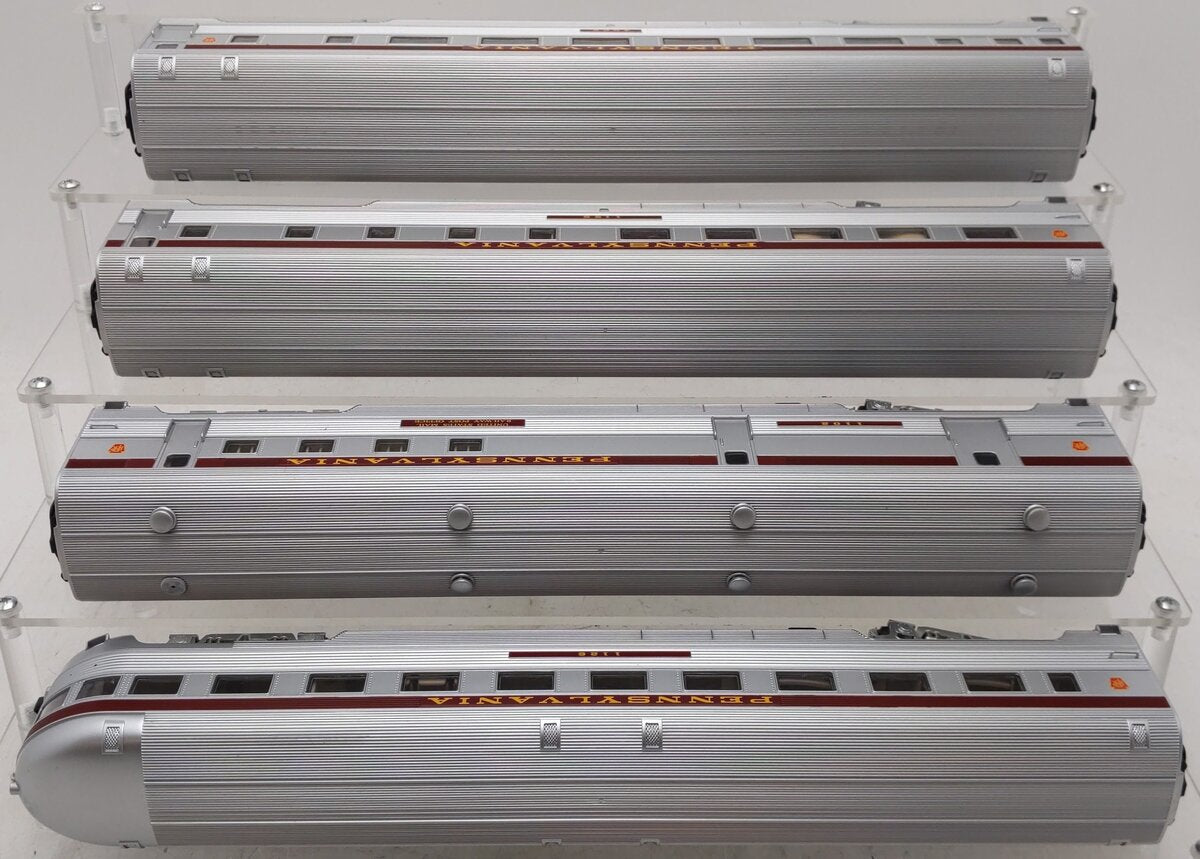 American Models S Scale Pennsylvania 4-Car Budd Passenger Set - Hi-Rail EX/Box