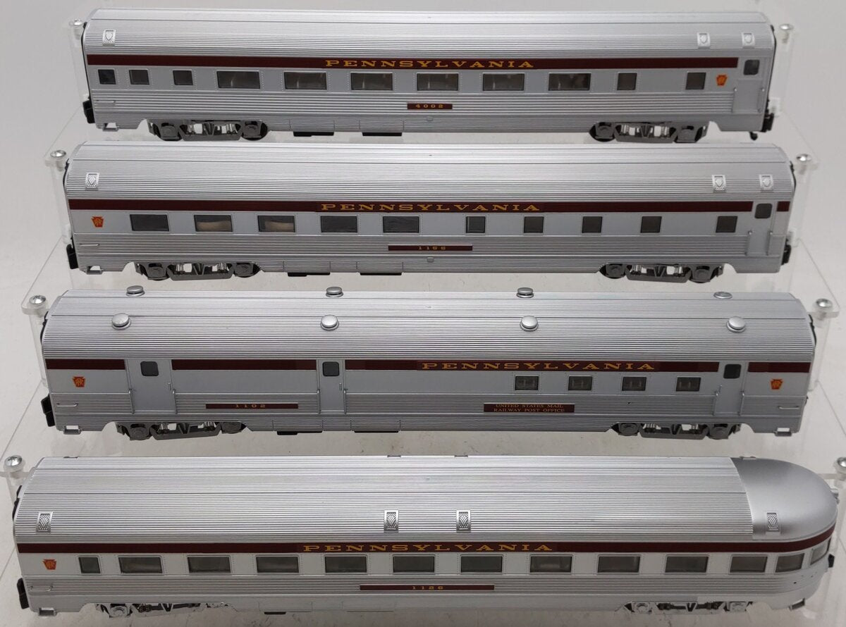 American Models S Scale Pennsylvania 4-Car Budd Passenger Set - Hi-Rail EX/Box