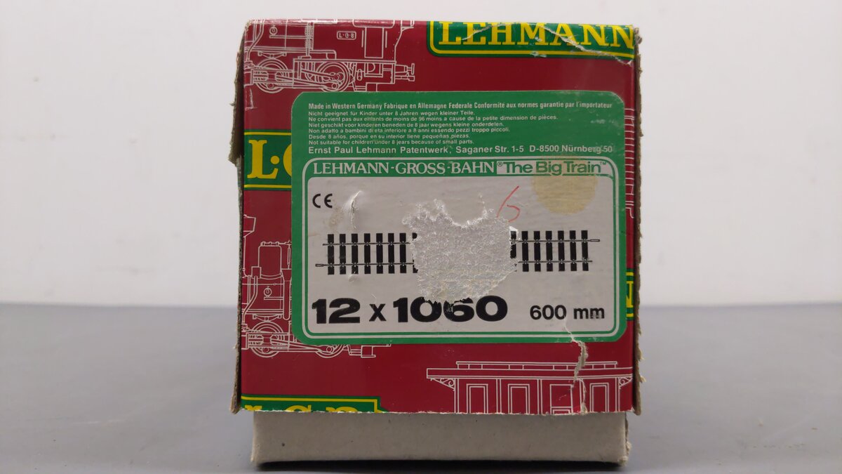 LGB 1060 G 600mm 24" Brass Rail Straight Track (Box of 12) EX/Box