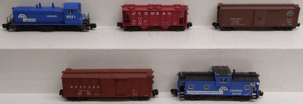 S-Helper 00458 S Scale Conrail Diesel Locomotive Freight Set w/ Track EX/Box