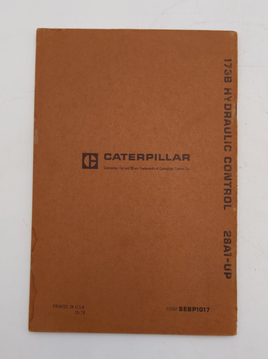 Caterpillar Parts Book 173B Hydraulic Control By Caterpillar